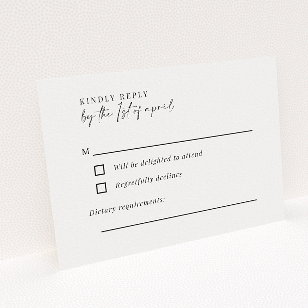 Pastoral Promise RSVP card, part of the Utterly Printable wedding stationery suite. This is a view of the back