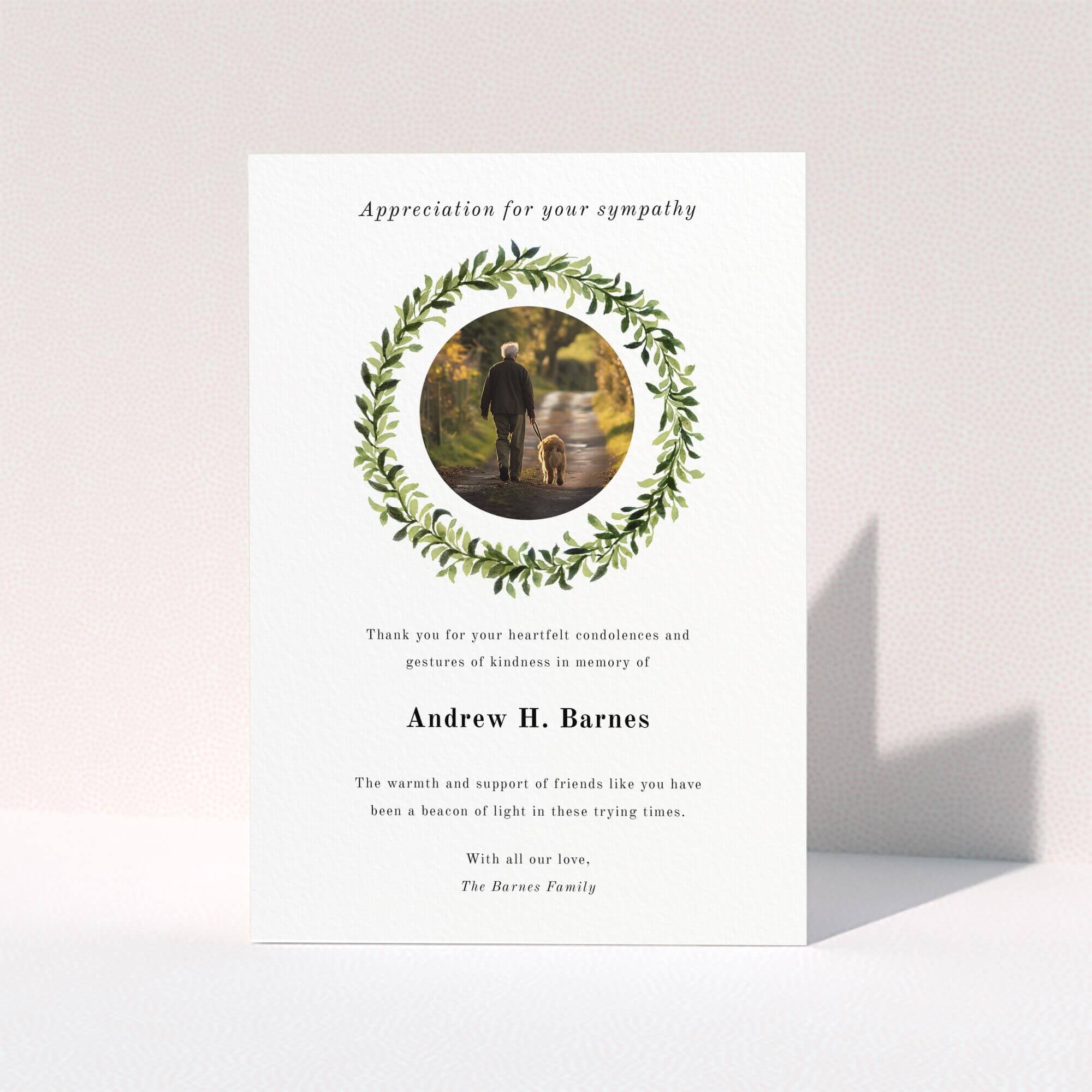 Path of Reflection in Funeral Thank you Cards
