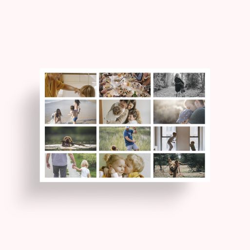 Photo of a personalised photo poster called 'Collage of Life'. It is A4 in size, in a Landscape orientation. It has space for 12 photos.