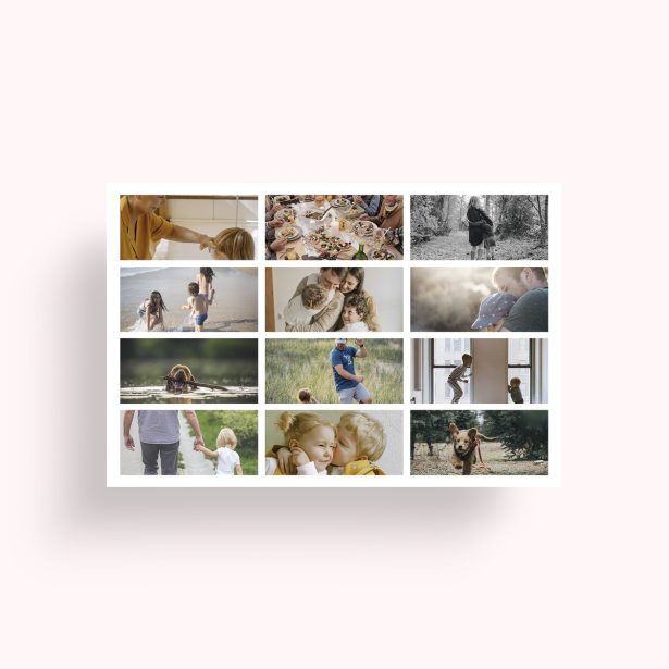 Photo of a personalised photo poster called 'Collage of Life'. It is A4 in size, in a Landscape orientation. It has space for 12 photos.