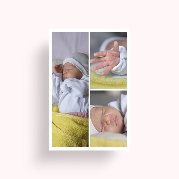 Photo of a personalised photo poster called 'Cherished Child'. It is A4 in size, in a Portrait orientation. It has space for 3 photos.
