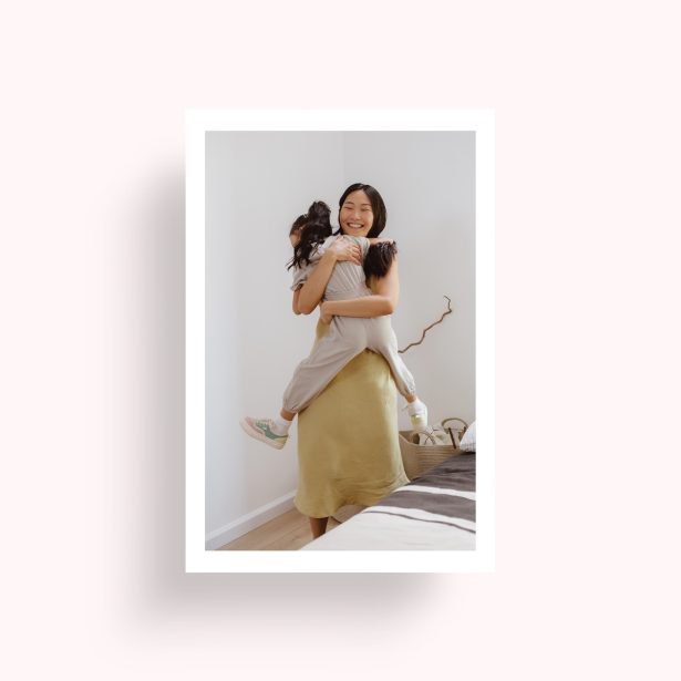 Photo of a personalised photo poster called 'Medium White Frame'. It is A4 in size, in a Portrait orientation. It has space for 1 photos.