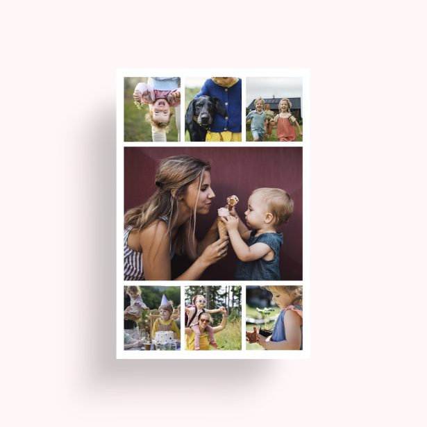Photo of a personalised photo poster called 'Tapestry of Time'. It is A4 in size, in a Portrait orientation. It has space for 7 photos.