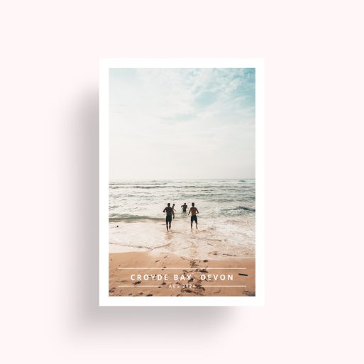 Photo of a personalised photo poster called 'There and then'. It is A4 in size, in a Portrait orientation. It has space for 1 photos.