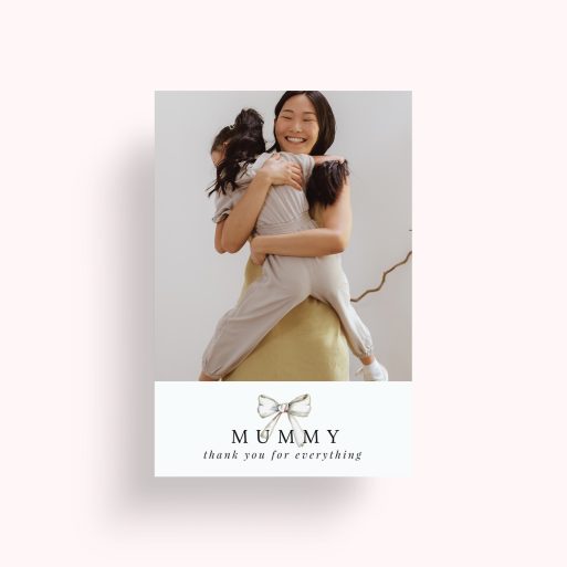 Photo of a personalised photo poster called 'Tied with a bow'. It is A4 in size, in a Portrait orientation. It has space for 1 photos.