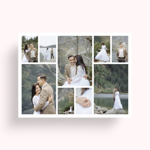 Photo of a personalised photo poster called 'Spread Montage'. It is A4 in size, in a Landscape orientation. It has space for 9 photos.