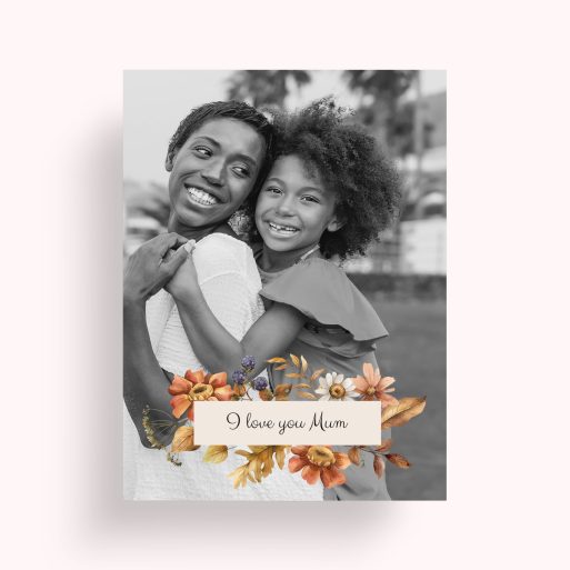 Photo of a personalised photo poster called 'Blooming Motherhood'. It is A4 in size, in a Portrait orientation. It has space for 1 photos.