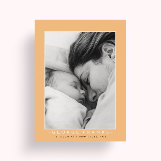 Photo of a personalised photo poster called 'Orange and Mint'. It is A4 in size, in a Portrait orientation. It has space for 1 photos.