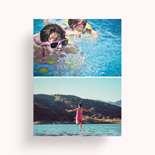 Photo of a personalised photo poster called 'Stacked'. It is A4 in size, in a Portrait orientation. It has space for 2 photos.