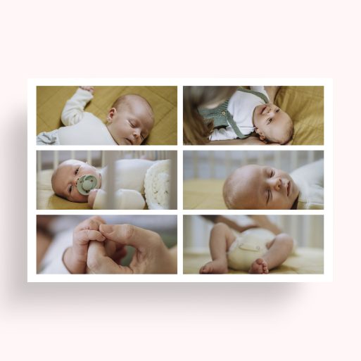 Photo of a personalised photo poster called 'Children’s Mosaic'. It is A4 in size, in a Landscape orientation. It has space for 6 photos.