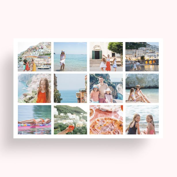 Photo of a personalised photo poster called 'Massive Montage'. It is A4 in size, in a Landscape orientation. It has space for 12 photos.