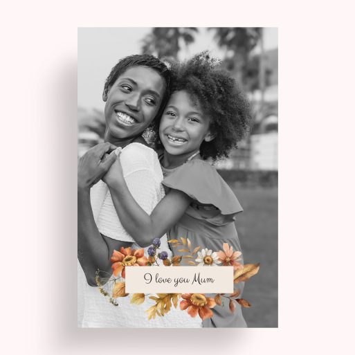 Photo of a personalised photo poster called 'Blooming Motherhood'. It is A4 in size, in a Portrait orientation. It has space for 1 photos.