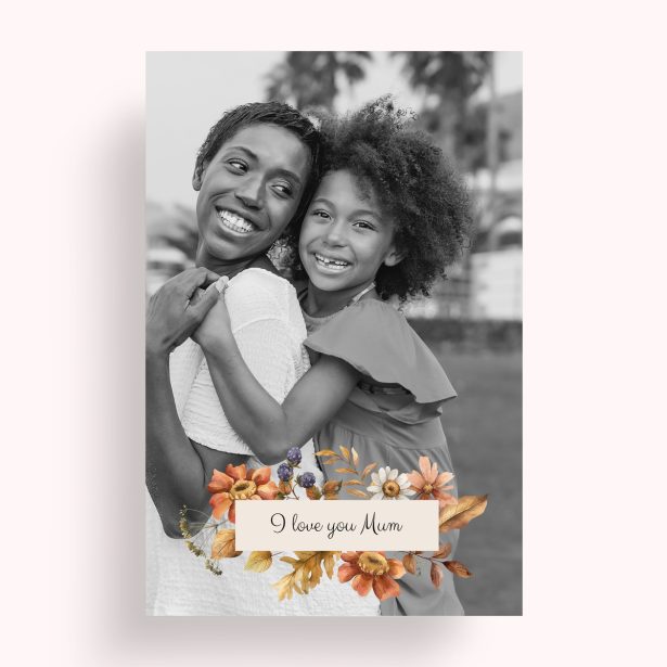 Photo of a personalised photo poster called 'Blooming Motherhood'. It is A4 in size, in a Portrait orientation. It has space for 1 photos.