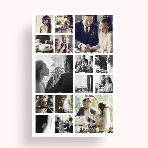 Photo of a personalised photo poster called 'My Montage'. It is A4 in size, in a Portrait orientation. It has space for 15 photos.