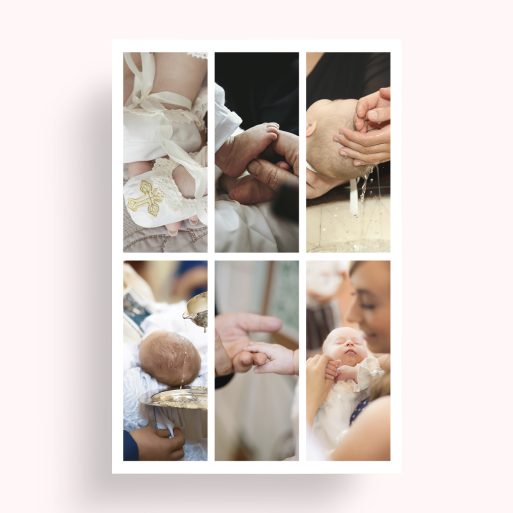 Photo of a personalised photo poster called 'Photographic Symphony'. It is A4 in size, in a Portrait orientation. It has space for 6 photos.
