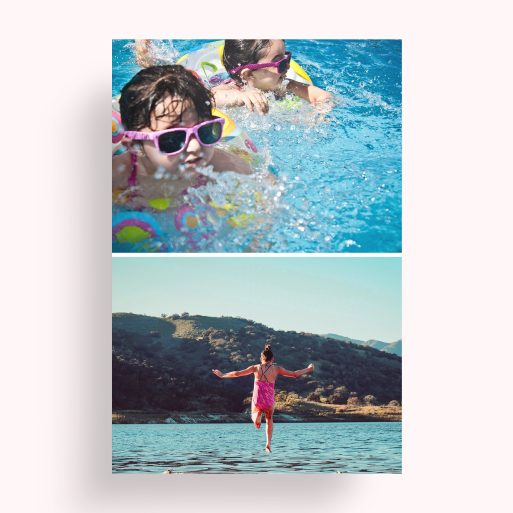 Photo of a personalised photo poster called 'Stacked'. It is A4 in size, in a Portrait orientation. It has space for 2 photos.