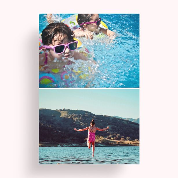 Photo of a personalised photo poster called 'Stacked'. It is A4 in size, in a Portrait orientation. It has space for 2 photos.