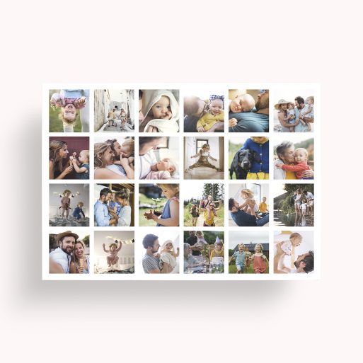 Photo of a personalised photo poster called 'Collage of Memories'. It is A1 in size, in a Landscape orientation. It has space for 24 photos.