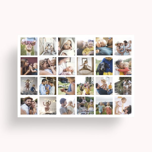 Photo of a personalised photo poster called 'Collage of Memories'. It is A1 in size, in a Landscape orientation. It has space for 24 photos.