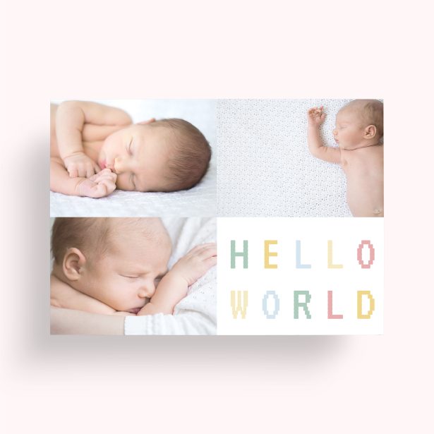 Photo of a personalised photo poster called 'Hello World Corner'. It is A1 in size, in a Landscape orientation. It has space for 3 photos.