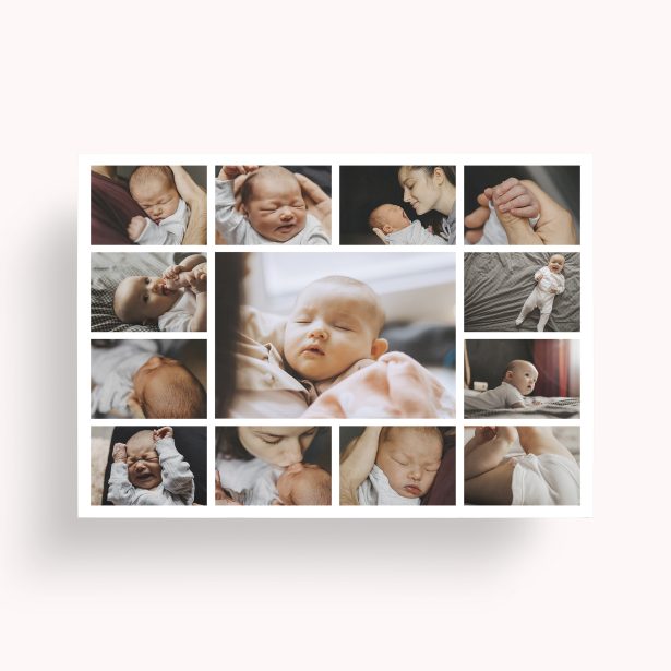 Photo of a personalised photo poster called 'Life’s Collage'. It is A1 in size, in a Landscape orientation. It has space for 13 photos.