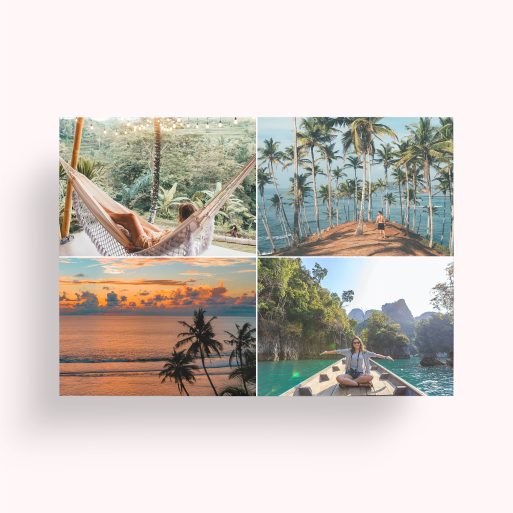 Photo of a personalised photo poster called 'Simple Quartet'. It is A1 in size, in a Landscape orientation. It has space for 4 photos.