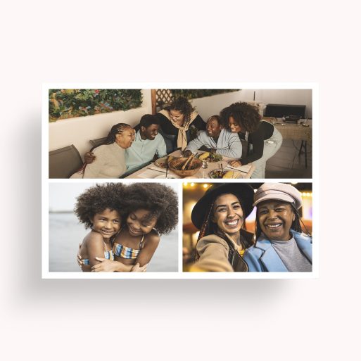 Photo of a personalised photo poster called 'Trilogy Collage'. It is A1 in size, in a Landscape orientation. It has space for 3 photos.