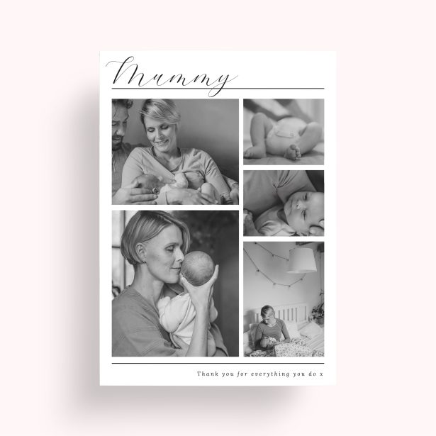 Photo of a personalised photo poster called 'Mother’s Quintessence'. It is A1 in size, in a Portrait orientation. It has space for 5 photos.