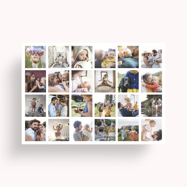 Photo of a personalised photo poster called 'Collage of Memories'. It is A2 in size, in a Landscape orientation. It has space for 24 photos.