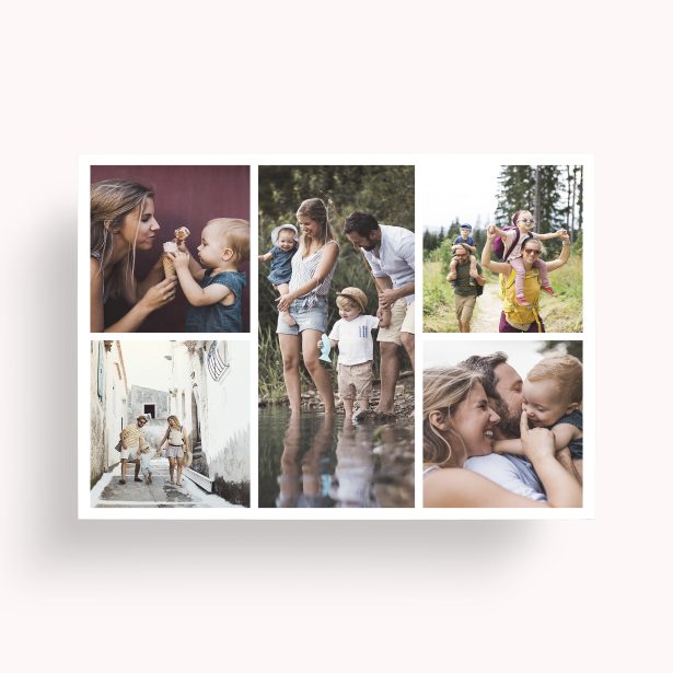 Photo of a personalised photo poster called 'Fivefold Memories'. It is A2 in size, in a Landscape orientation. It has space for 5 photos.
