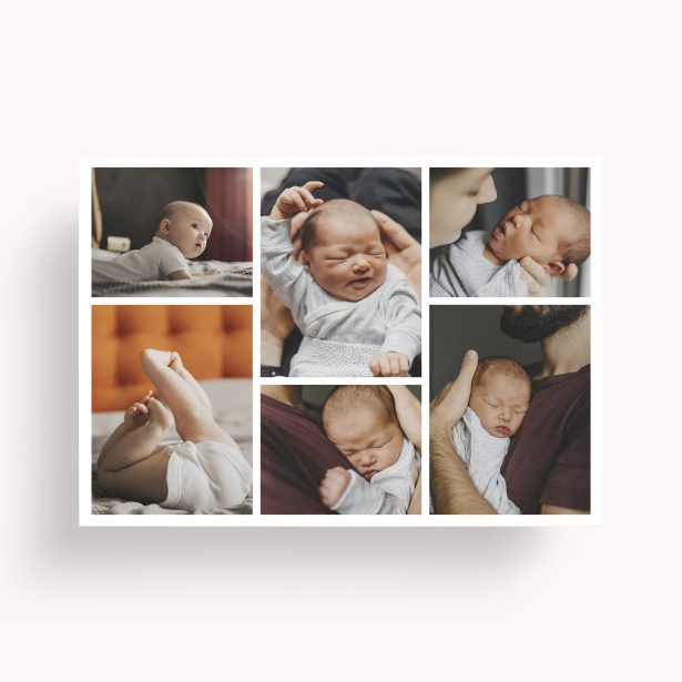 Photo of a personalised photo poster called 'Memories Mosaic'. It is A2 in size, in a Landscape orientation. It has space for 6 photos.