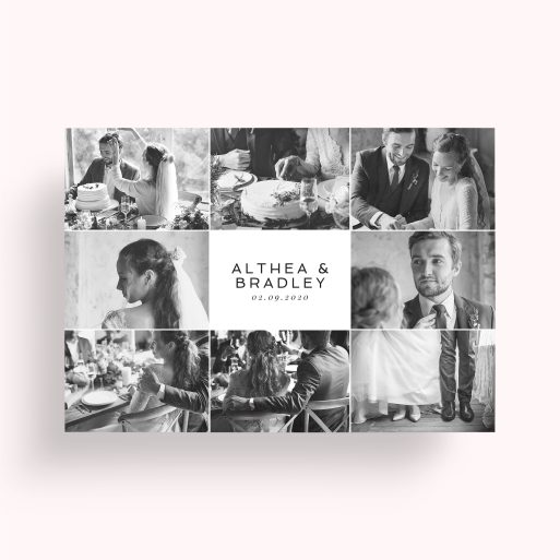 Photo of a personalised photo poster called 'Nuptial Collage'. It is A2 in size, in a Landscape orientation. It has space for 8 photos.