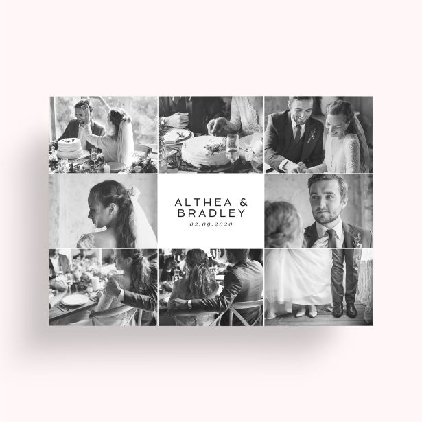 Photo of a personalised photo poster called 'Nuptial Collage'. It is A2 in size, in a Landscape orientation. It has space for 8 photos.