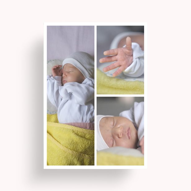 Photo of a personalised photo poster called 'Cherished Child'. It is A2 in size, in a Portrait orientation. It has space for 3 photos.