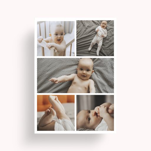 Photo of a personalised photo poster called 'Childhood Kaleidoscope'. It is A2 in size, in a Portrait orientation. It has space for 5 photos.
