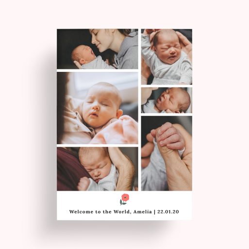 Photo of a personalised photo poster called 'Childhood Quilt'. It is A2 in size, in a Portrait orientation. It has space for 6 photos.