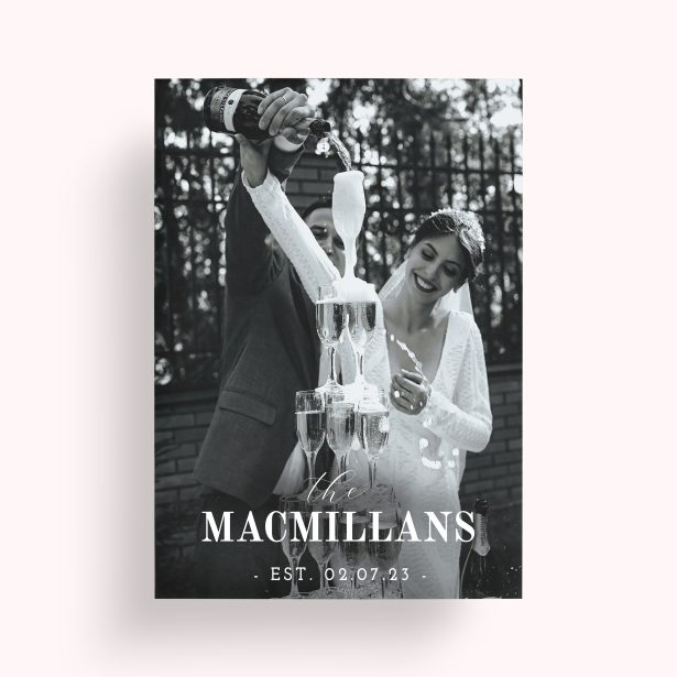 Photo of a personalised photo poster called 'Established'. It is A2 in size, in a Portrait orientation. It has space for 1 photos.