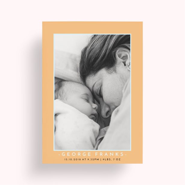 Photo of a personalised photo poster called 'Orange and Mint'. It is A2 in size, in a Portrait orientation. It has space for 1 photos.