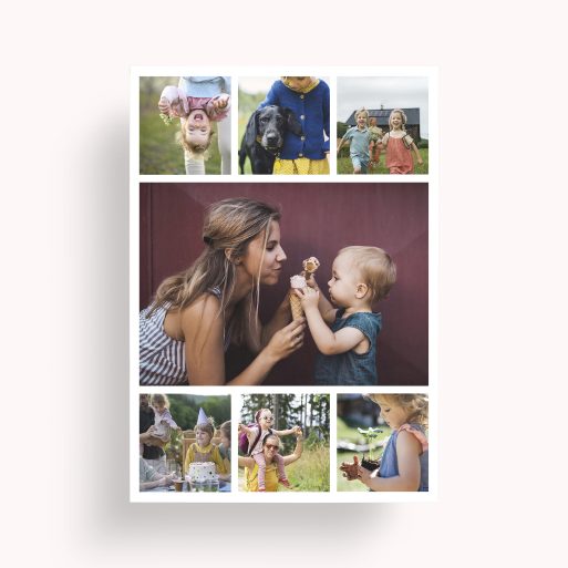Photo of a personalised photo poster called 'Tapestry of Time'. It is A2 in size, in a Portrait orientation. It has space for 7 photos.