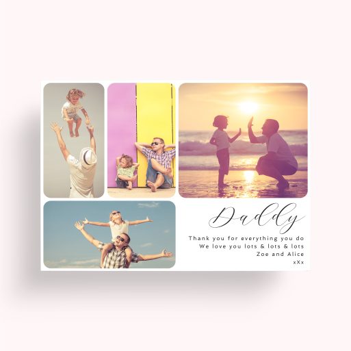 Dad's Collage Personalised Photo Posters - Celebrate the special bond with Dad using this landscape-oriented design, capturing cherished moments with space for 4 photos.