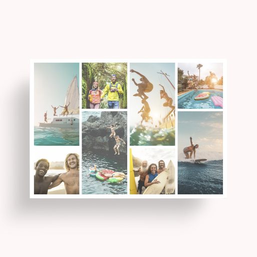 Shutter Montage Personalised Photo Poster - Create a world of memories with this landscape poster, featuring space for 8 photos.