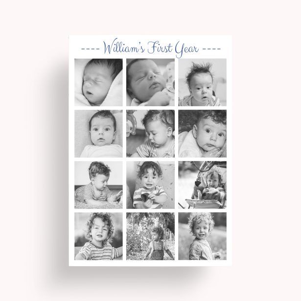 12 Months and Counting Personalised Photo Poster - Preserve a year of memories with this heartfelt and meaningful gift, featuring ample space for 10+ precious photos in portrait orientation.