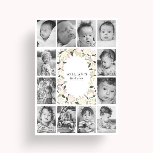 My First Year Personalised Photo Poster - Commemorate milestones with a bespoke poster featuring 10+ photos, capturing the joy and love of that special first year.