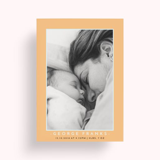  PersonalisedOrange and Mint Photo Poster - Display your cherished photo with style in this portrait-oriented poster, combining elegance with vivid color replication.
