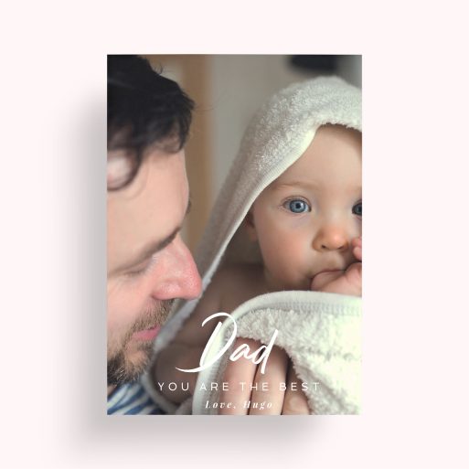 Papa's Presence Personalised Photo Poster - Experience warmth and cherish memories with this portrait-oriented poster capturing the essence of love and family.