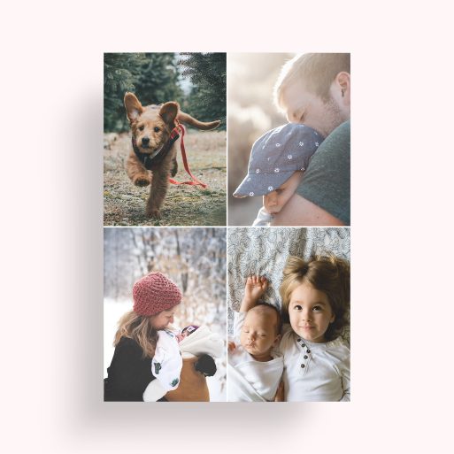Quad Personalised Photo Poster - Capture the essence of nostalgia with this portrait poster featuring space for four cherished photos.