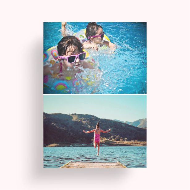  PersonalisedStacked Photo Poster - Transform cherished memories into stunning art, featuring space for two photos in an elegant design.