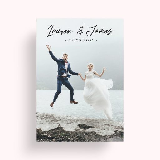 Wedding Bliss Personalised Photo Poster - Celebrate the eternal bond of love with a stunning display of your cherished wedding photo in this portrait-oriented design.