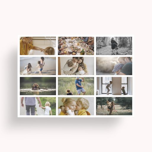 Photo of a personalised photo poster called 'Collage of Life'. It is A4 in size, in a Landscape orientation. It has space for 12 photos.