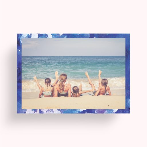 Photo of a personalised photo poster called 'Purple Border'. It is A4 in size, in a Landscape orientation. It has space for 1 photos.